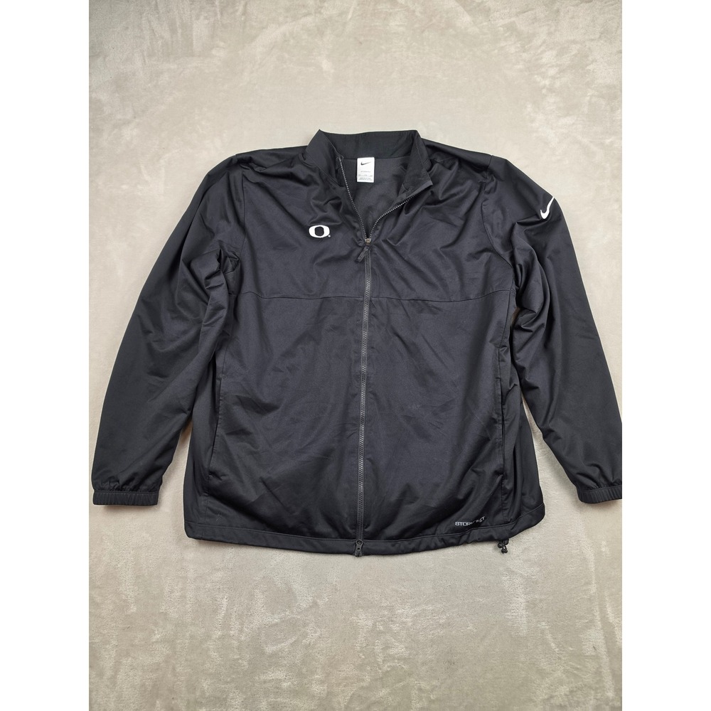 Nike Storm-FIT Jacket Mens XXL Black Oregon Ducks Full Zip Windbreaker Lined